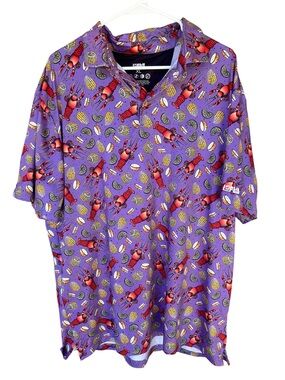 Lofty Llama Bayou Bogey | Crawfish/Mudbug Boil Golf Polo for Men Size XL